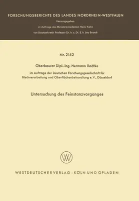 Zdjęcie produktu dla Untersuchung des Feinstanzvorganges