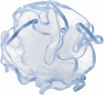 Produktbild von INNA-Glas Tropfenfänger MATILLDA aus Tüll mit Band, weiß-blau, 8cm, Ø5cm - Kerzentropfschutz