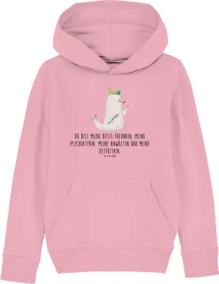 Produktbild von Mr. & Mrs. Panda Kinderpullover Robbe Sherlock 5-6 Jahre (110/116) - Baumwolle Pink - Geschenk, Lustige Sprüche, Pullover, Hoodie, Baumwoll-Hoodie, Sweater, Sweatshirt