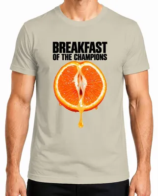 Produktbild von Breakfast Of The Champions Orange Zweideutig Erwachsenenhumor Herren T-Shirt, Natur, XXL