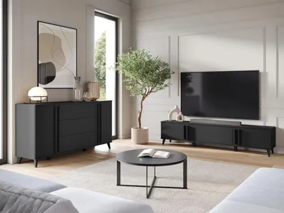 Obrázek produktu pro Nábytek do obývacího pokoje POULSBO 3 - černý grafitový