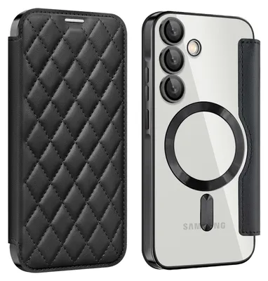 Produktbild von Für Samsung Galaxy A55 360 Grad Full Body Magsafe RFID Anti Datenklau Kunst Leder Hülle Tasche Smart Cover
