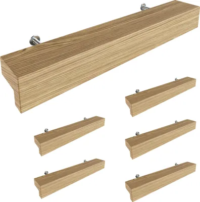 Produktbild von Sossai Holz Möbelgriffe aus Eiche | GAH01 | Lochabstand 96mm, Länge 156mm, 6 Stück