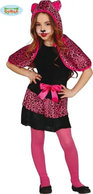 Produktbild von pinkes Leoparden Kostüm für Mädchen Gr. 110-146, Größe:98/104