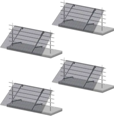 Produktbild von Zelsius Universal Solarmodul Balkonhalterung Set für 4 Solarpanele, verstellbarer Winkel, Montageset