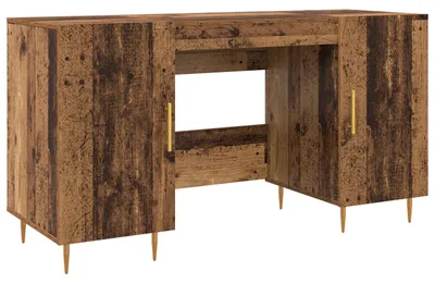 Produktbild von vidaXL Schreibtisch mit Regal Altholz 140 x 50 x 75 cm Holzwerkstoff