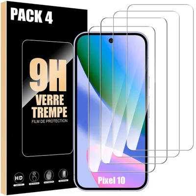 Image de 4 Verre Trempé pour Google Pixel 10, Protection d'écran Anti-Rayures 9H Antichoc Transparent