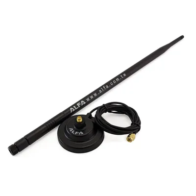 Produktbild von Alfa 2.4GHz Dipole Antenna 9dBi Magnet Base RP-SMA Male