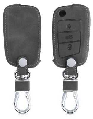 Produktbild von kwmobile Schlüsselhülle für VW Golf 7 MK7 3-Tasten Autoschlüssel Hülle - Autoschlüssel Schlüssel Hülle - Schlüsselcover aus Kunstleder in Dunkelgrau
