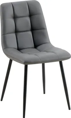 Immagine prodotto di Sedia da pranzo in Pelle finta - Sedia - Rivestimento di facile manutenzione, elevato comfort di seduta | Colore: grigio scuro