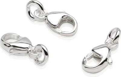 Produktbild von 3 x Karabinerverschluss 6,8x4,5mm 925 Sterlingsilber Zubehör Silberkette Schmuck