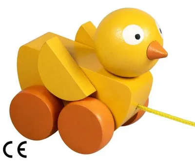 Productafbeelding van Trekhengel van hout, 6x8 cm, verpakt in een doos van 10x10x6 cm, geschikt voor kinderen vanaf 12 maanden