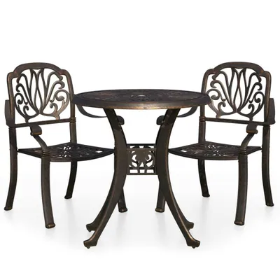 Immagine prodotto di vidaXL Set bistrot 3 pezzi in alluminio fuso bronzo
