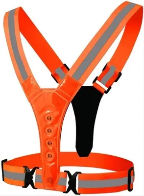 Produktbild von CHPN - Lauflichter - Reflexion zum Laufen - Reflektierende Weste - Orange - Sicherheitsweste - Laufzubehör - LED-Laufweste - Rotes Licht - Sichtbar im Dunkeln - Sicheres Laufen