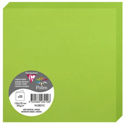 Obrázok produktu pre Clairefontaine 2821C, Štandardné pohľadnice, Zelená, 210 g/m², 135 mm, 135 mm, Francúzsko