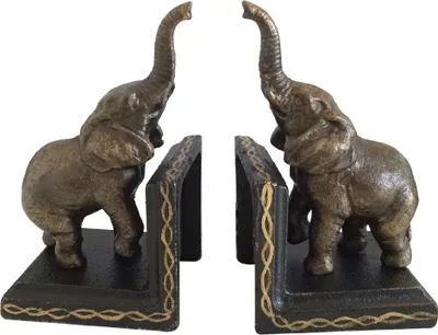 Produktbild von Buchstütze Elefant 2 Stück Buchständer Gusseisen Kolonialstil Antik-Stil