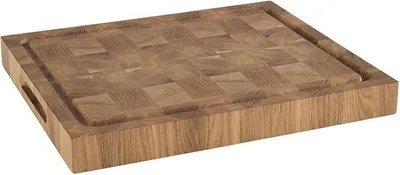 Produktbild von APS 807 Buffetbrett PROFI, Eichenholz, Saftrinne, Antirutsch-Füßchen, 38 x 32 cm, Höhe 4,5 cm