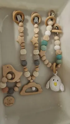 Makramee-Bastelset: Holzkugeln & Ringe, 1 Set, Blau