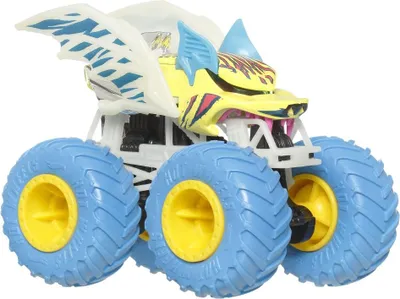 A toy monster truck with a bat-like design.