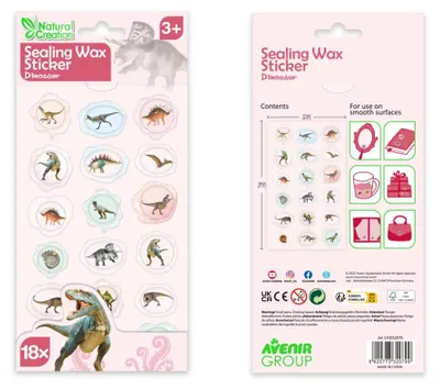 Produktbild von Wachsaufkleber mit Dinosaurier-Motiven für Bastelarbeiten und Dekorationen