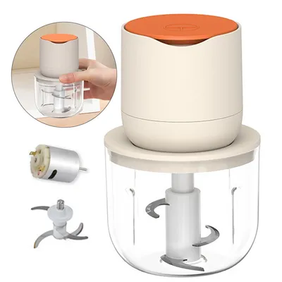 Produktbild von Kabelloser Gemüseschneider – Mini-Mixer mit 600-ml Glasschüssel – Elektrische Küchenmaschine für Fleisch, Gemüse, Obst, Zwiebeln, Knoblauch und Nüsse