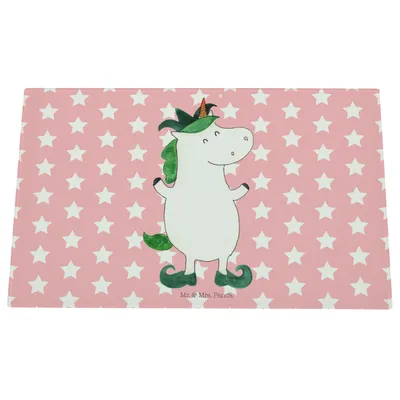 Produktbild von Mr. & Mrs. Panda Glas Schneideplatte Einhorn Joker - Rot Pastell - Geschenk, Küchenbrett, Schneidplatte, Mittelalter, Schneidebrett, Aus, Einhörner, Schneidbrett, Kasper