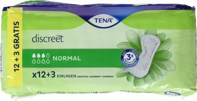 Obrázok produktu pre Tena Vložky Discreet Normal, 15 kusov, Balenie pre Extra Diskrétnosť a Pohodlie