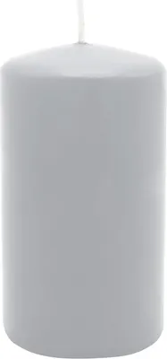 Produktbild von Stumpenkerze aus Paraffin, Silbergrau, WENZEL, 100/60 mm, Brenndauer ca. 36h, selbstverlöschend
