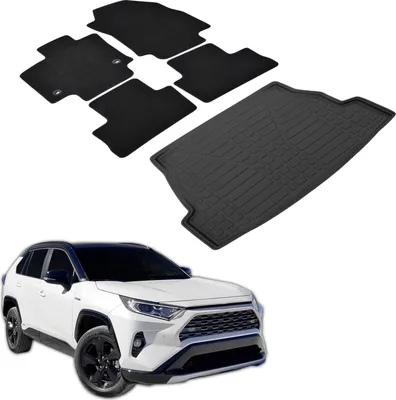 Produktbild von Kofferraumwanne Fußmatten Set Für Toyota RAV-4 5 Hybrid 2019-2025, Genaue Passform