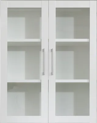 Produktbild von Glastüren-Set - Weiß - Glas - mit Rahmen - 2er Set