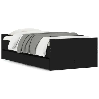 Immagine prodotto di vidaXL Letto con cassetti nero 75x190 cm