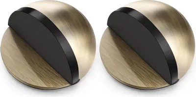 Produktbild von Selbstklebender Boden Türstopper Ovaler Türstopper aus Edelstahl Bodenmontierter Halbmond mit Kleber für Hartboden Glastür(Bronzefarbe,2 Stk)