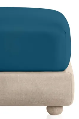 Produktbild von Baumwoll-Satin-Spannbettlaken 100% Baumwolle 160x200+30 cm Türkis