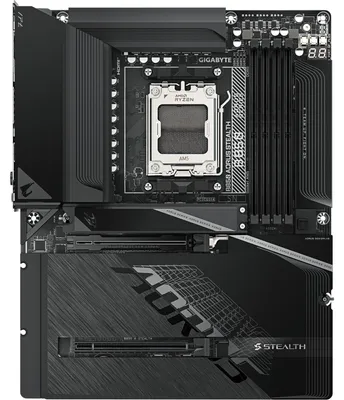 Produktbild von Gigabyte AORUS B850 STEALTH - Motherboard - ATX - LGA1851 Sockel - AMD B850 Chipsatz - USB 3.2 Gen 1, USB-C 3.2 Gen2, USB-C 3.2 Gen 2x2, USB 3.2 Gen 2 - Bluetooth, Wi-Fi 7, 5 Gigabit Ethernet - Onboard-Grafik (CPU erforderlich)
