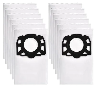 Produktbild von 12 Stück Staubsaugerbeutel für Kärcher WD4/WD5/WD6 | Vliesfilterbeutel KFI 487 | Für MV 4/5/6 & Nass-Trockensauger