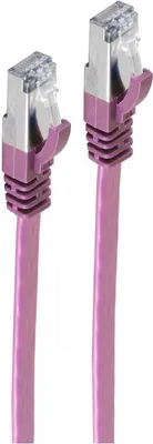 Produktbild von RJ45 Flachkabel m. CAT 7 Rohkabel slim violett 2m