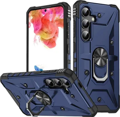 Produktbild von Samsung Galaxy S25 Plus Hülle - Coverup Heavy Duty Back Cover mit Ring Kickstand - Blau