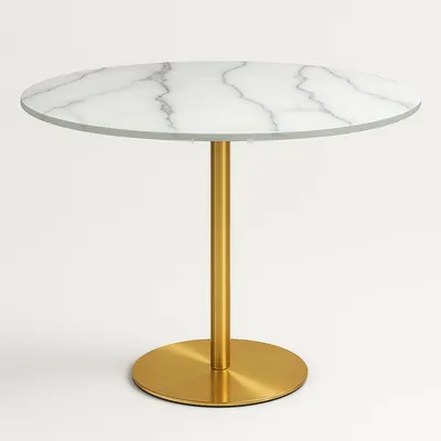 Produktbild von Runder Tisch 80cm mit goldenem Marmoreffekt im klassisch-modernen Stil Monika