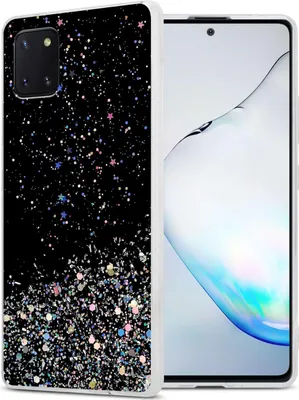 Immagine prodotto di Custodia Cadorabo per Samsung Galaxy A81 / NOTE 10 LITE / M60s in nero con glitter Custodia protettiva in silicone TPU flessibile con glitter scintillanti Custodia cover per cellulare