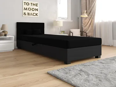 Produktbild von Einzelbett mit Polsterung 110x195 LOCIKA 2 - schwarz/grau
