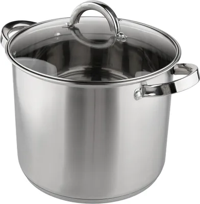 Obrázek produktu pro Vysoký nerezový hrnec se skleněnou poklicí Fabio 8,5 l 24 cm