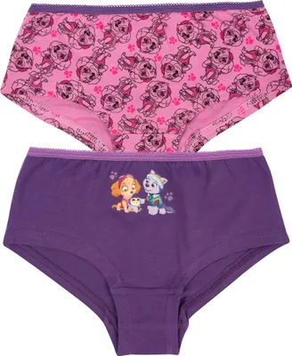 Produktbild von Paw Patrol Unterhose für Mädchen Kinder Panty Slip Unterwäsche Rosa/Lila (2er Pack) 110-116