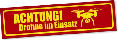 Produktbild von PantherPixel Achtung Drohne Magnetschild Auto Vorsicht Luftaufnahmen Magnetfolie Geschenkidee 60 x 16 cm REFLEKTIEREND