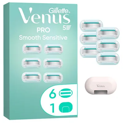 Immagine prodotto di Testine di ricambio Pro Smooth Sensitive, 6 pezzi + custodia