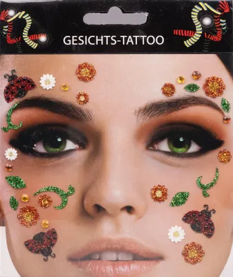 Produktbild von Gesichtstattoo Marienkäfer Tattoo Karneval Fasching Hautaufkleber Sticker