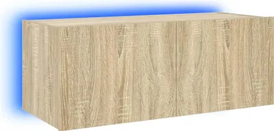 Immagine prodotto di Parete TV con luci LED rovere Sonoma 80x35x31 cm
