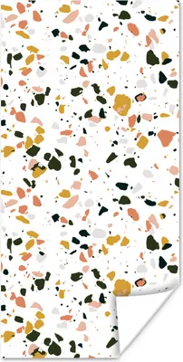 Produktbild von MuchoWow® Poster Rosa - Schwarz - Terrazzo 40x80 cm - Dekoration