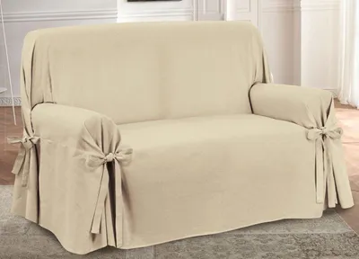 2-Sitzer Bankovertrek mit Bändern, Beige, waschbar