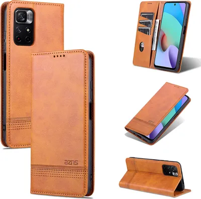 Produktbild von Redmi Note 11S Leder Hülle, Klapphüllen Brieftasche Magnetverschluss Ständer Schutzhülle für Xiaomi Redmi Note 11 4G / Note 11S Braun
