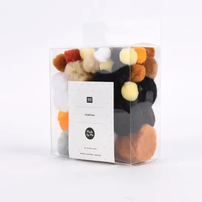 Produktbild von Rico Design Pompon Set 50 Stück verschiedene Farbtöne und Größen